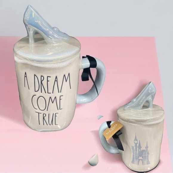 RARE Rae Dunn Cinderella ‘A Dream Is A Wish’ Mug with Topper | New | 2 Sided - Picture 4 of 4